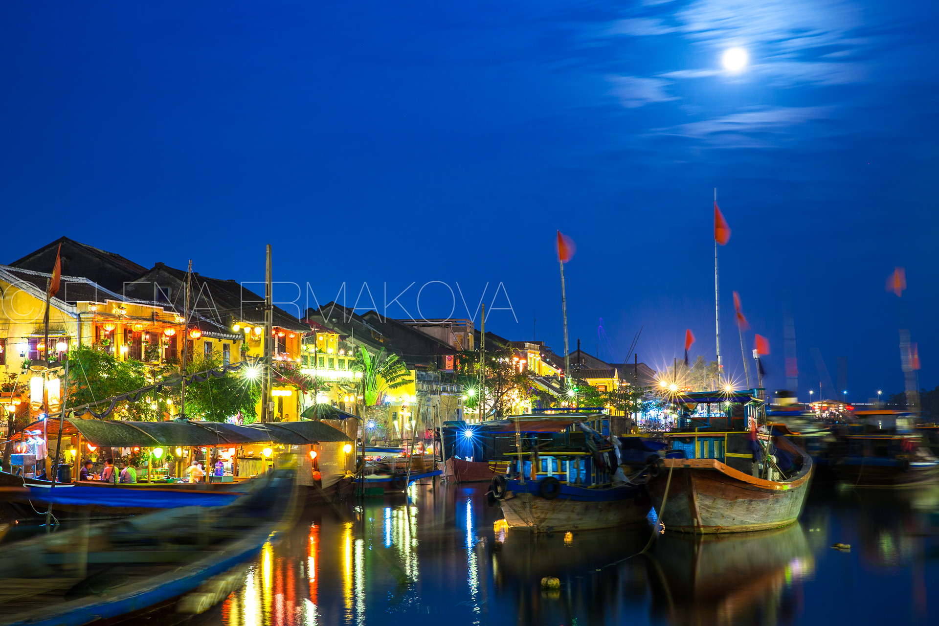 Hoi An ancient town at night, UNESCO Heritage City, Vietnam.