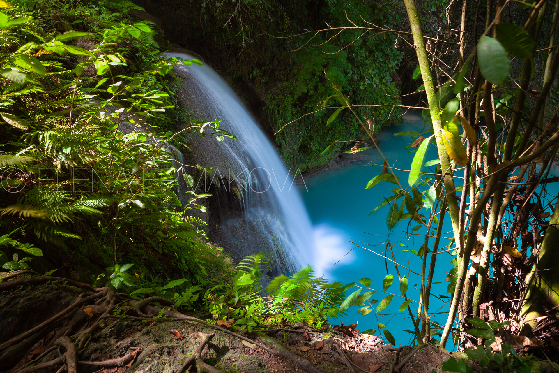 Kawasan waterfalls located on Cebu Island, Philippines
