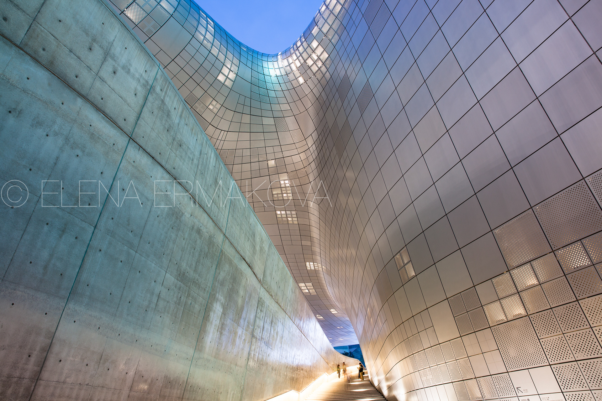Dongdaemun Plaza at dusk, Seoul, South Korea
