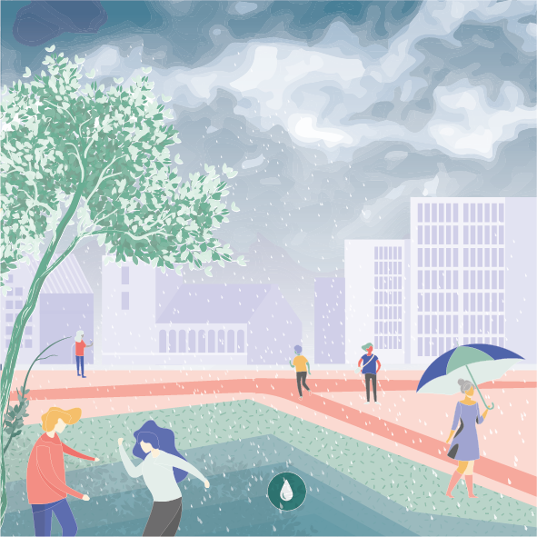 Water Squares to minimize storm water loads