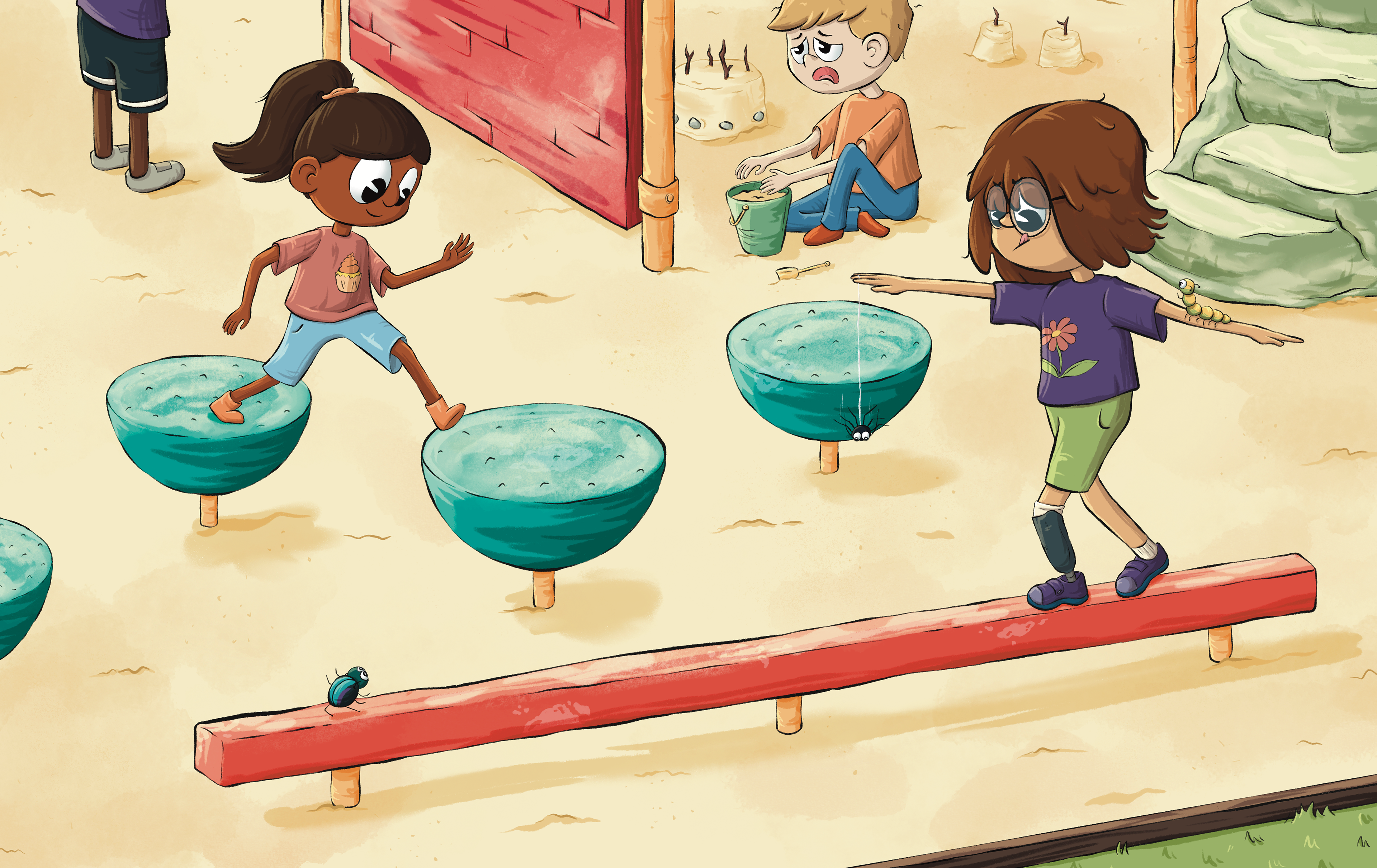 Recess Explorers: Balance Beam, 16.25" x 10.25"