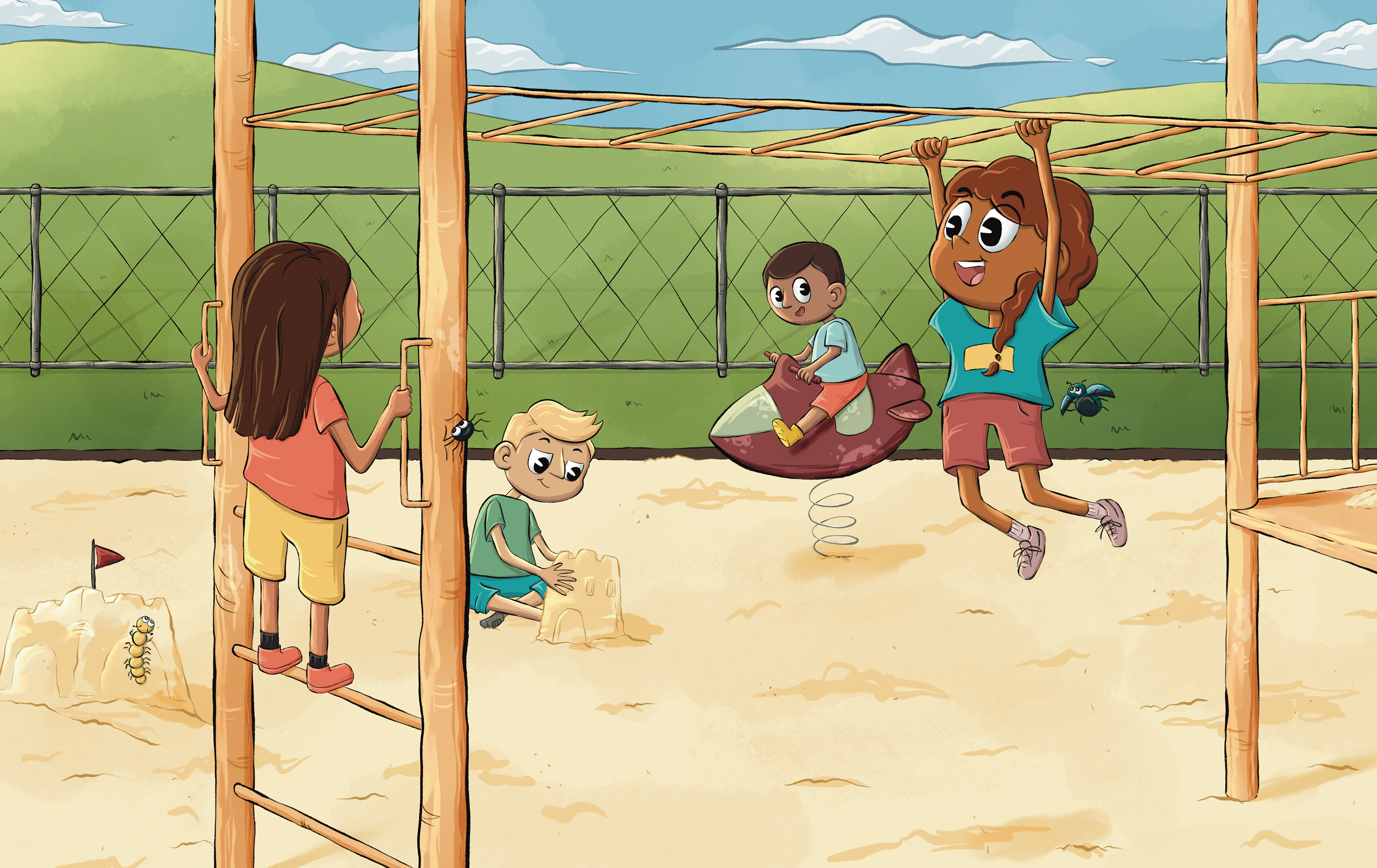 Recess Explorers: Monkey Bars, 16.25" x 10.25"