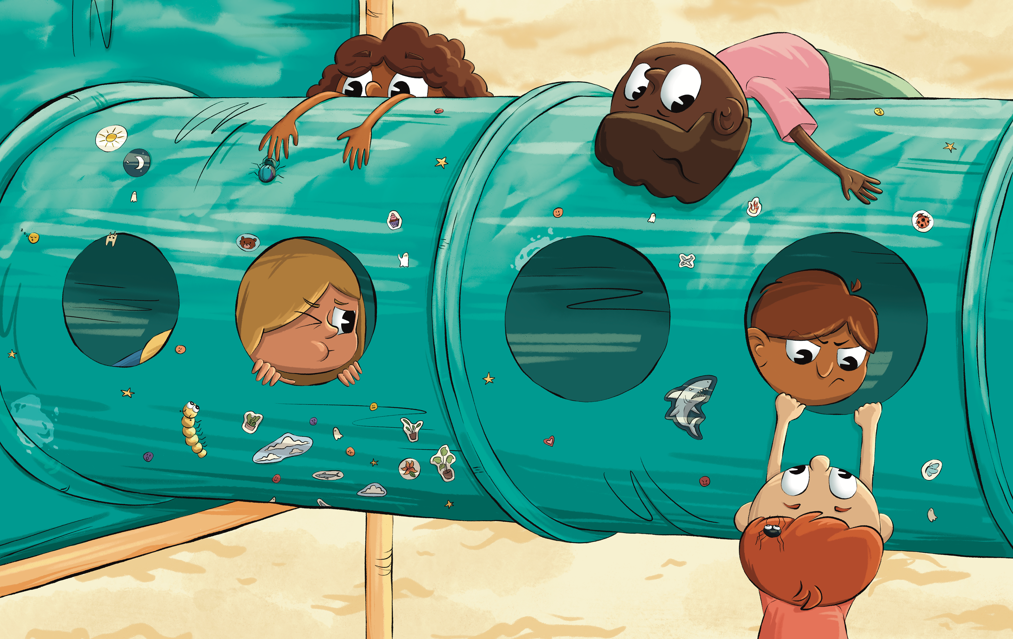Recess Explorers: Tunnel, 16.25" x 10.25"