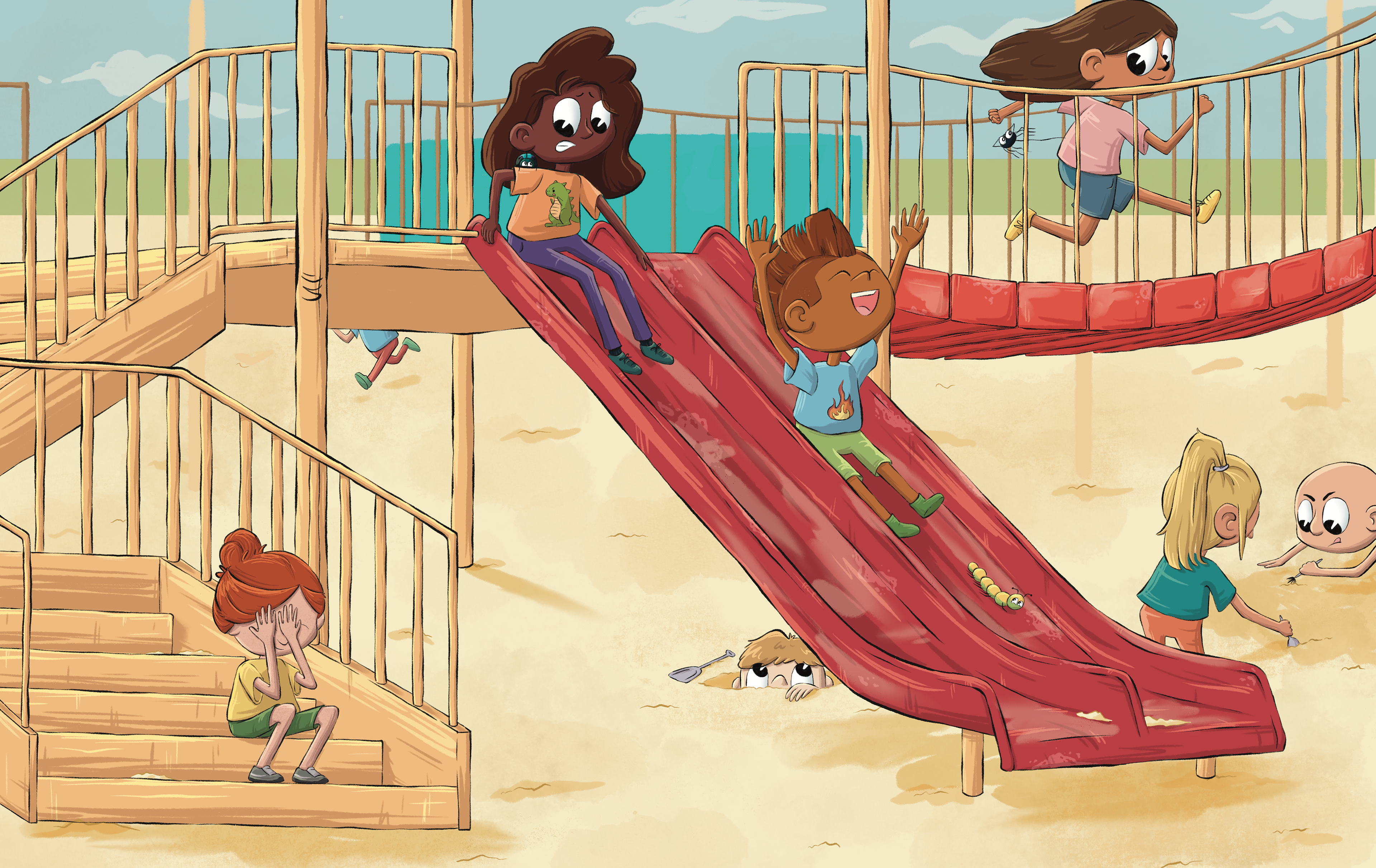 Recess Explorers: Slide, 16.25" x 10.25"