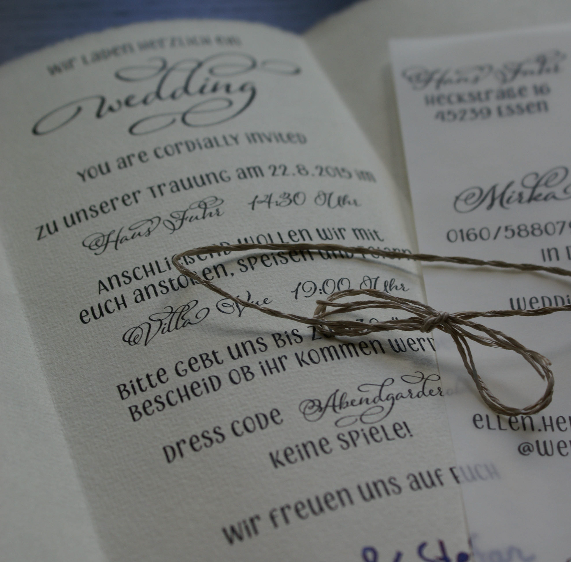 Innenseiten mit transparentem Einleger