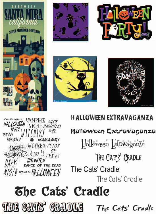 Fonts and images used for inspiration.