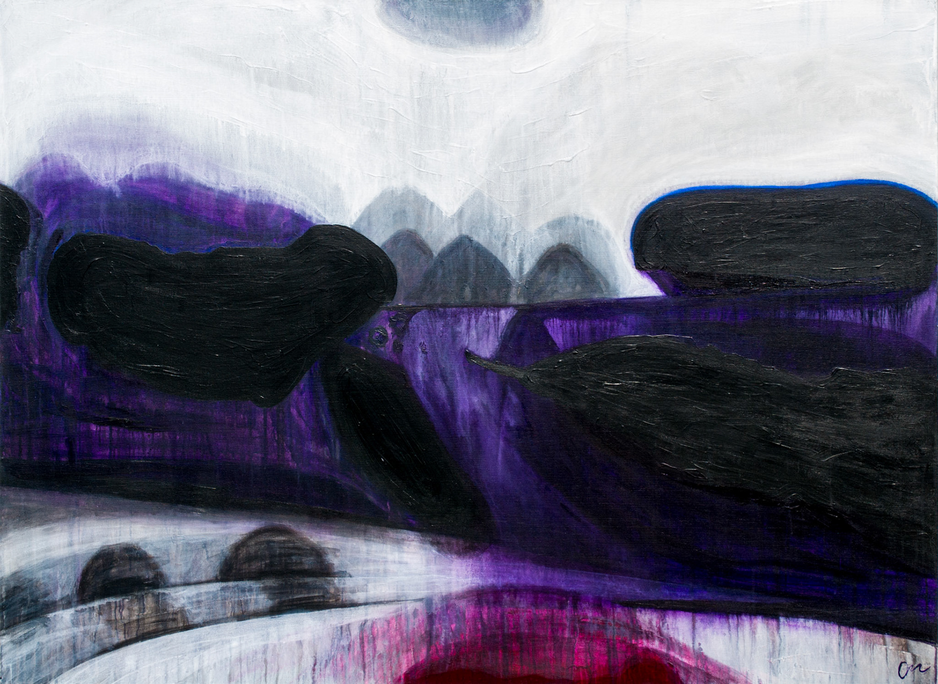 "Maneuvering Through the Obstacles" 2016, Acrylic on Canvas, 48x65 in