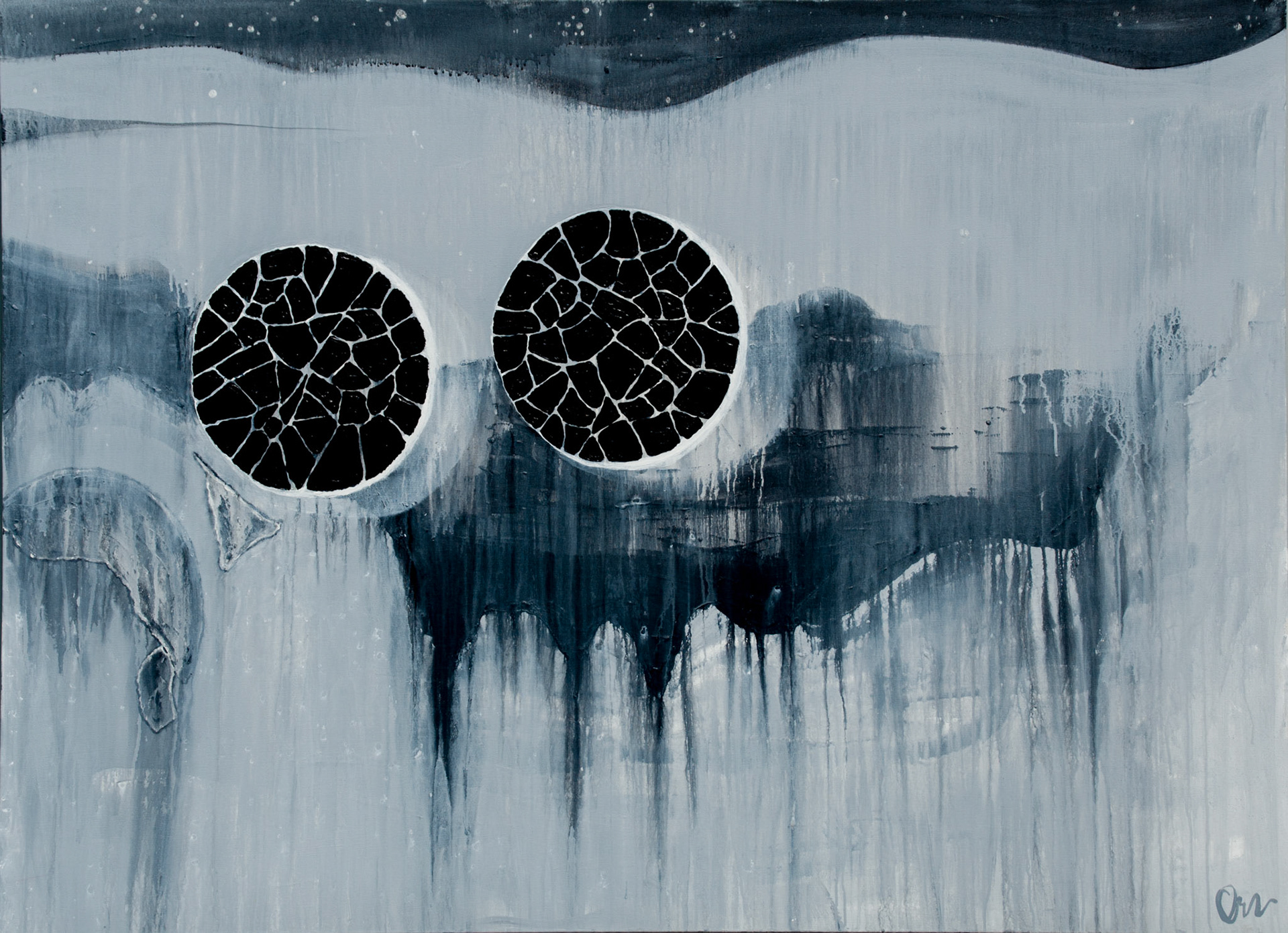 "Control Pads on the Outer Reaches" 2017, Acrylic on Canvas, 48x72 in