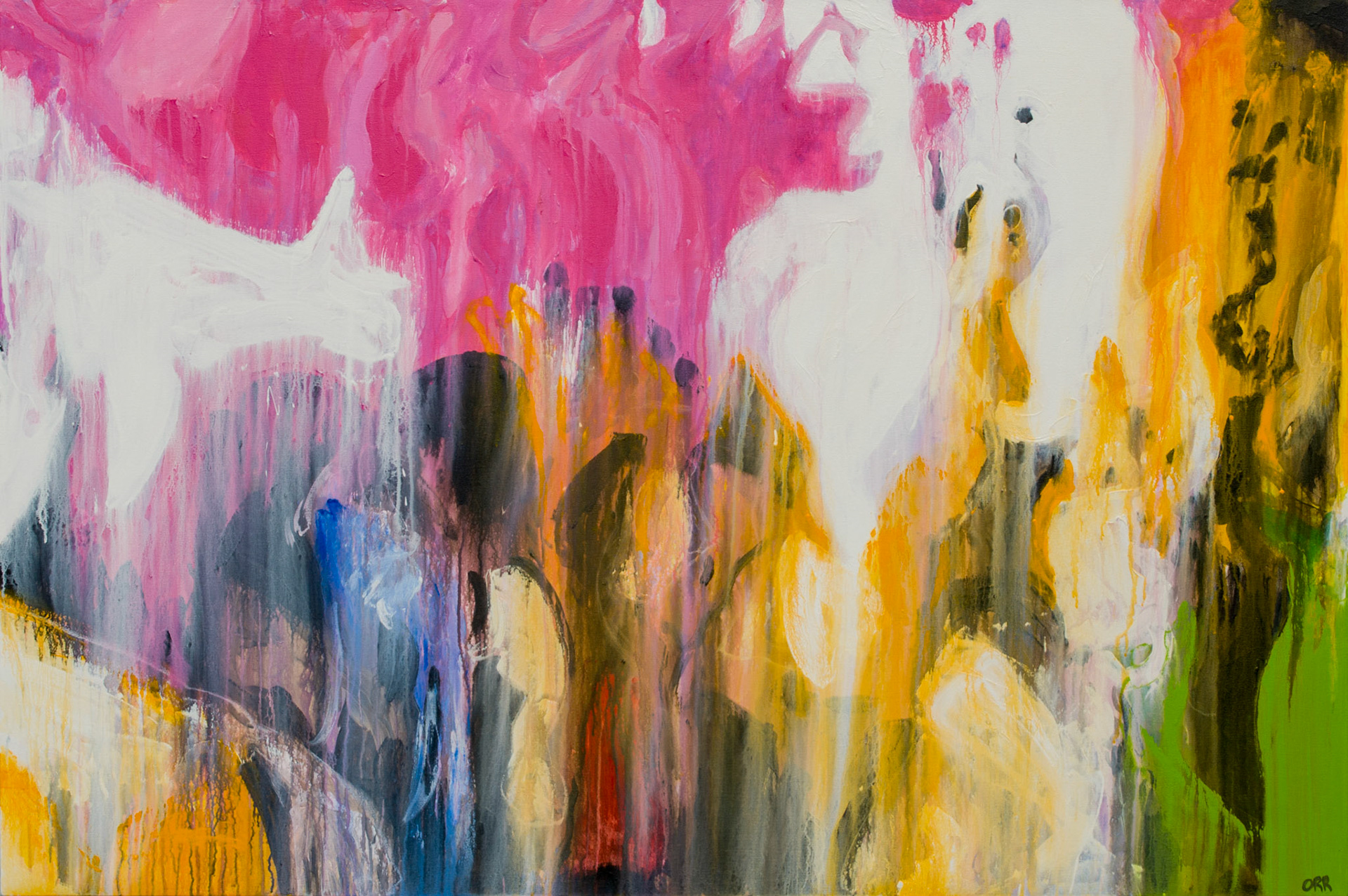 "Yuasa Matsuri" 2016, Acrylic on Canvas, 48x72 in