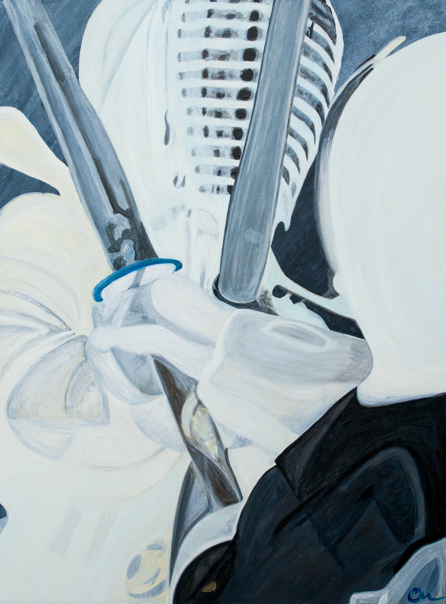 "Moment of Contact" 2017, Acrylic on Canvas, 65x48 in