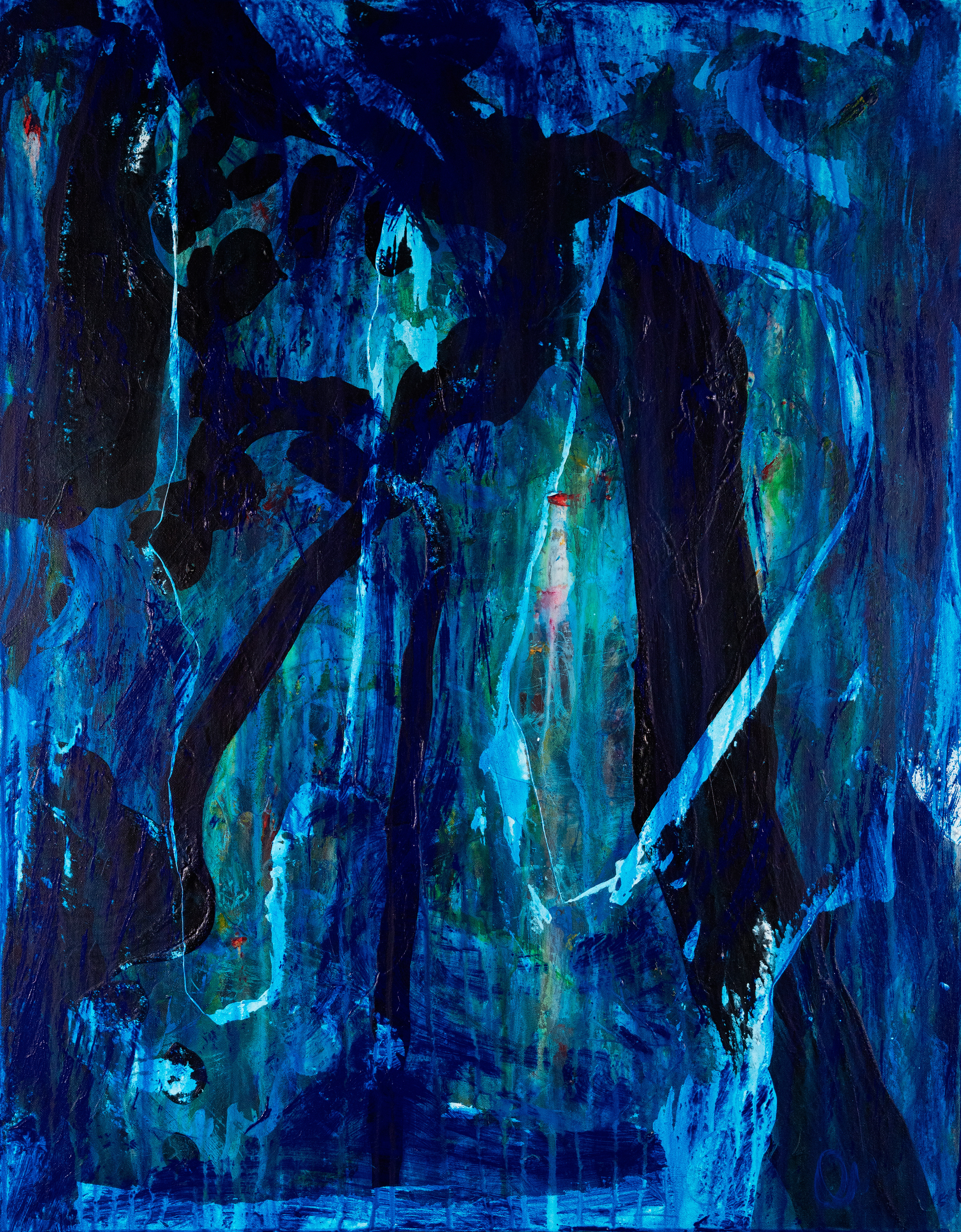 "Stretching and Chasing 3" 2024, Acryic on Canvas, 28x36 in
