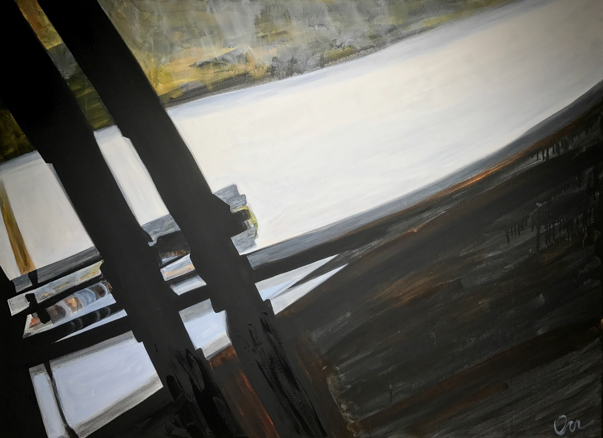 "Seatbelt Tori" 2017, Acrylic on Canvas, 48x65 in