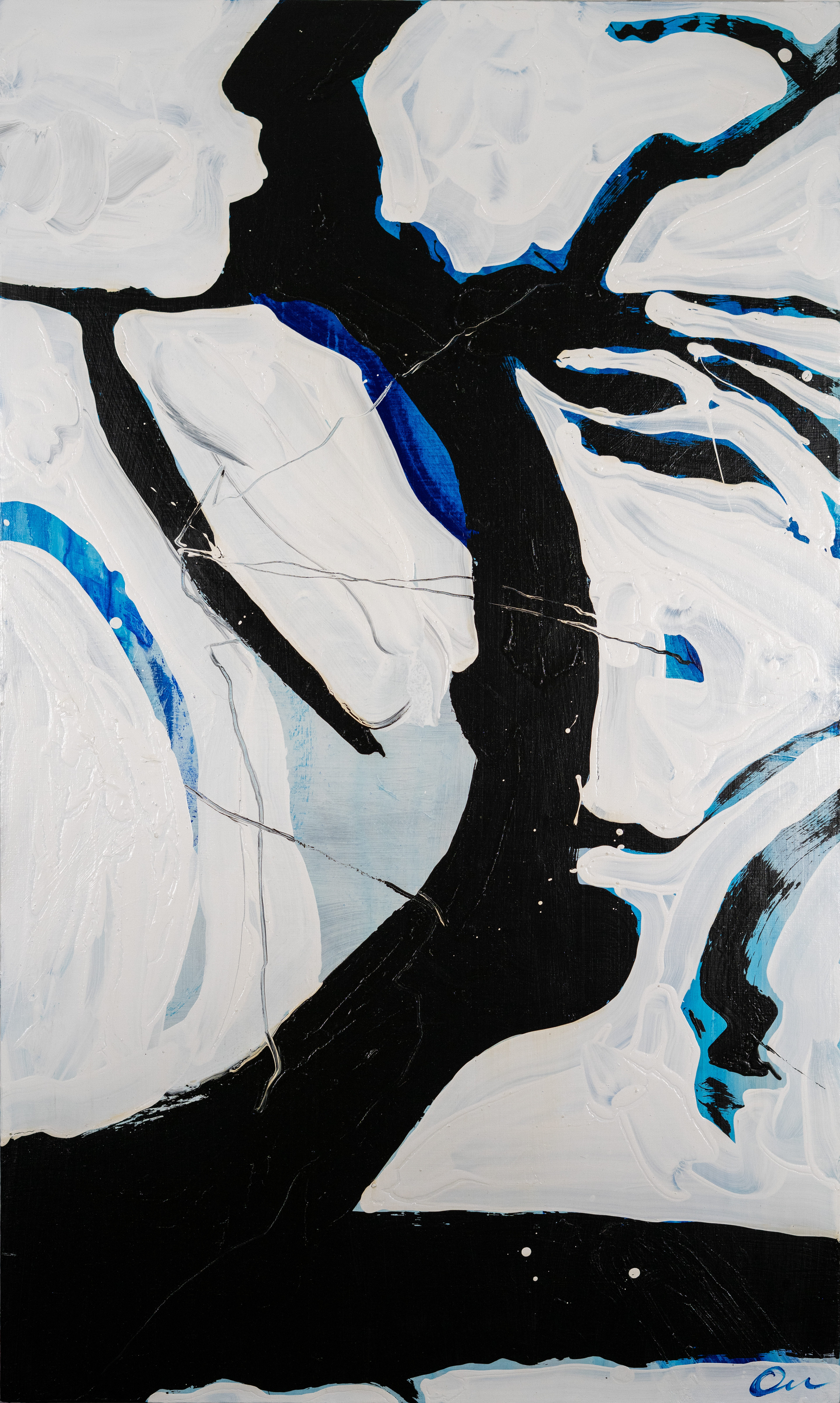 "Chasing Light and Shadow 1" 2024, Acryic on Canvas, 36x60 in