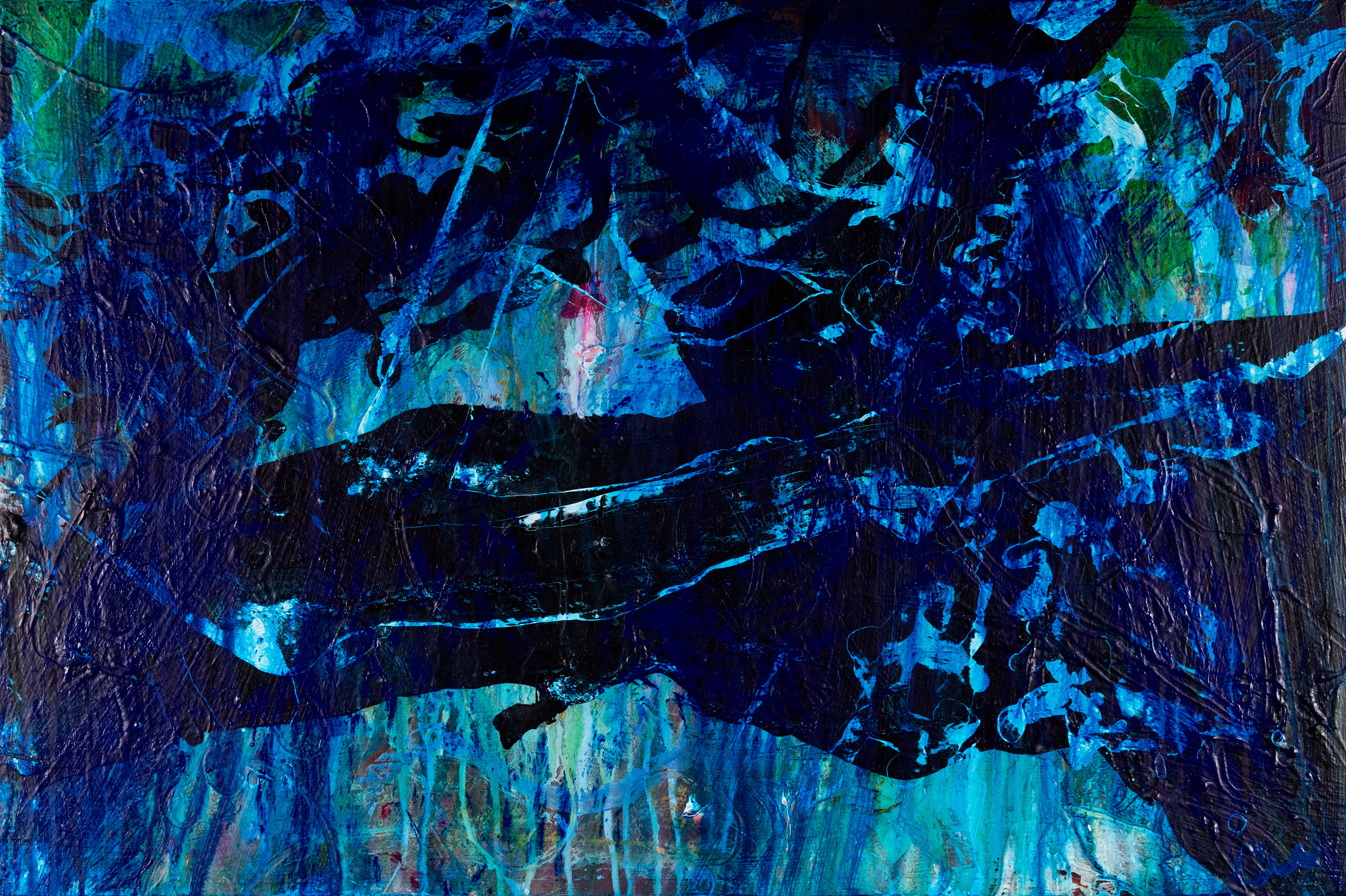 "Stretching and Chasing 4" 2024, Acryic on Board, 36x24 in