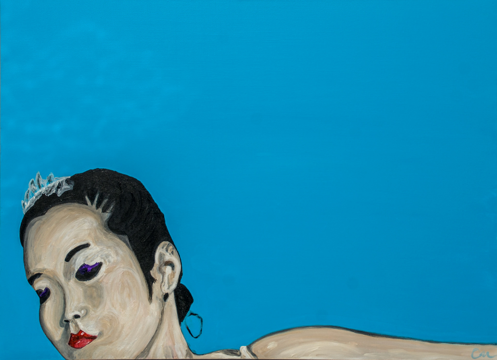 "Ballerina in Blue" 2016, Acrylic on Canvas, 48x65 in SOLD