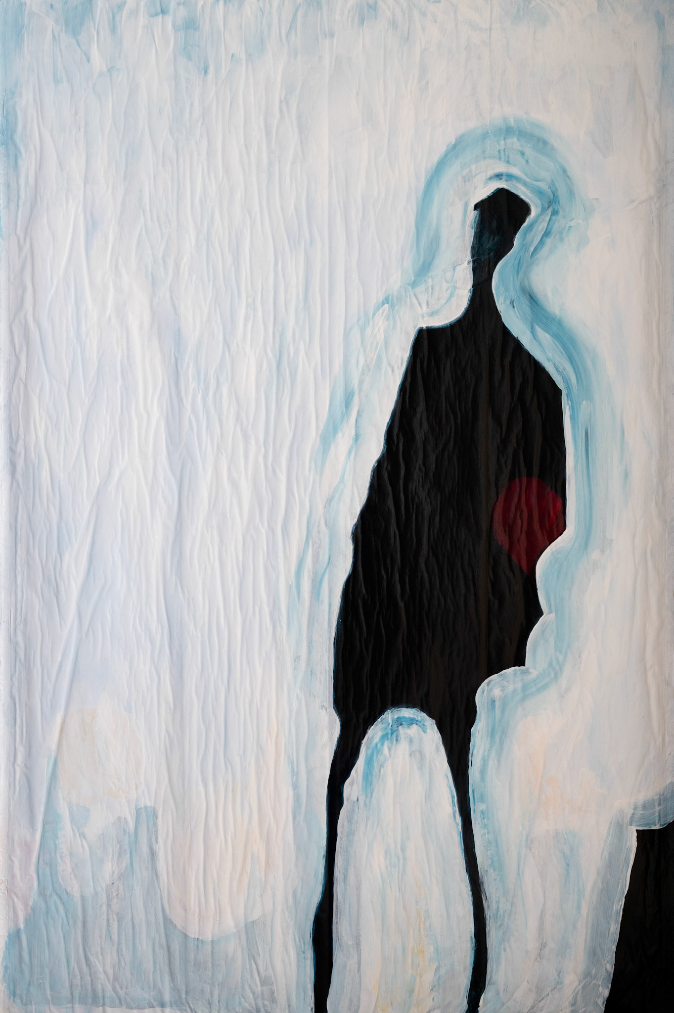 "Silhouette at Mori Tower" 2021, Acrylic on Paper, 72x48 in