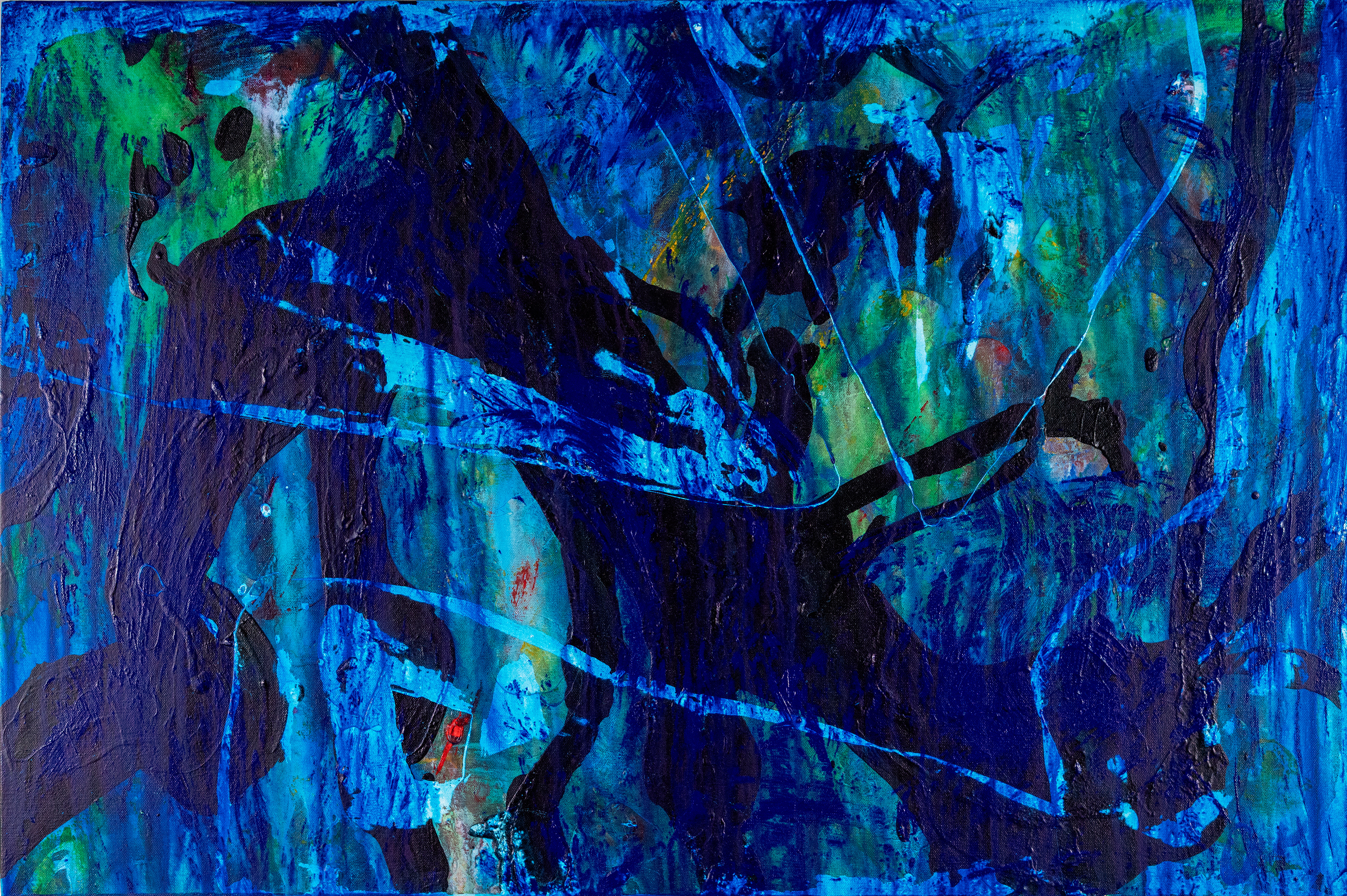"Stretching and Chasing 5" 2024, Acryic on Canvas, 36x24 in