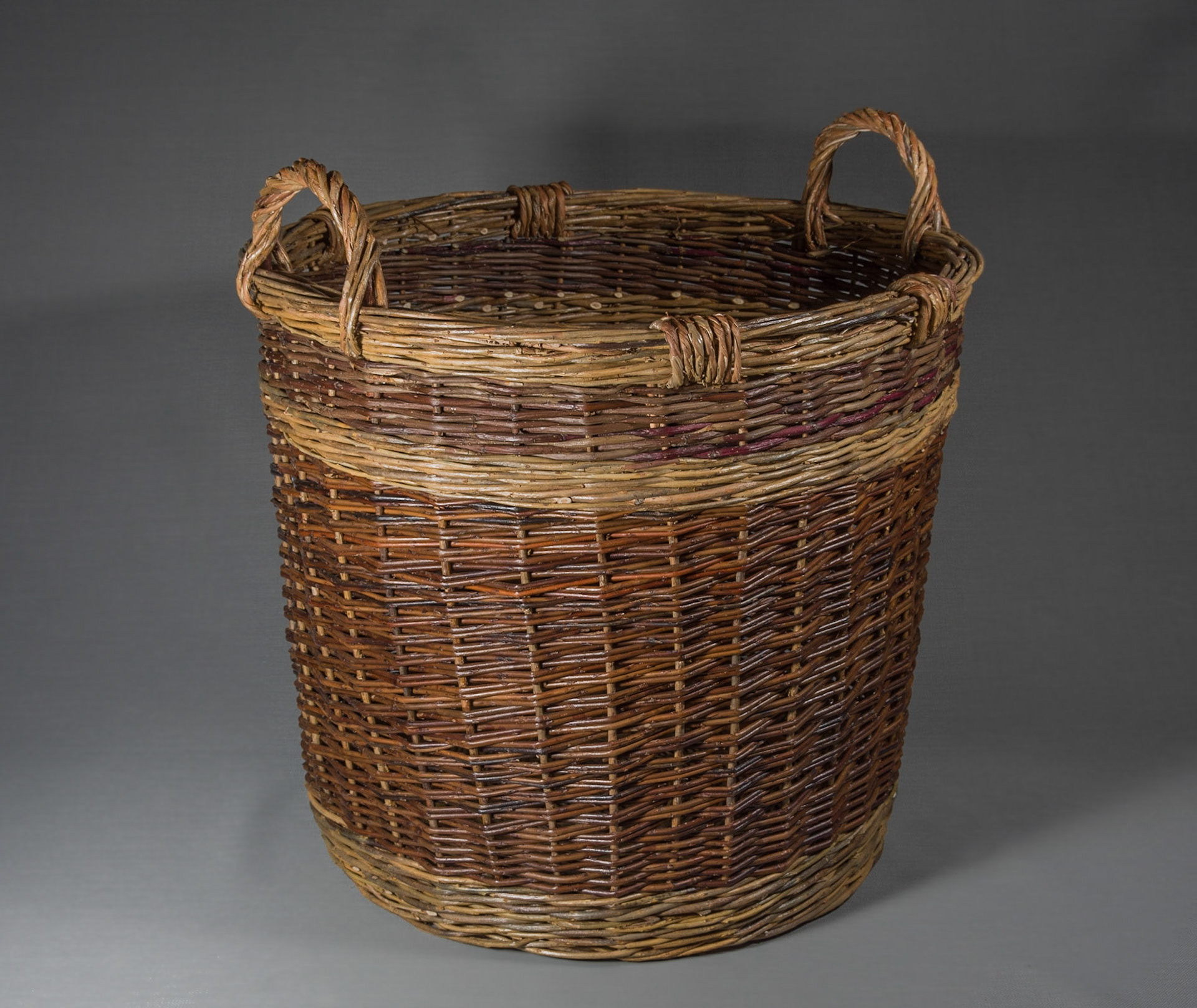 large willow and red osier dogwood log basket