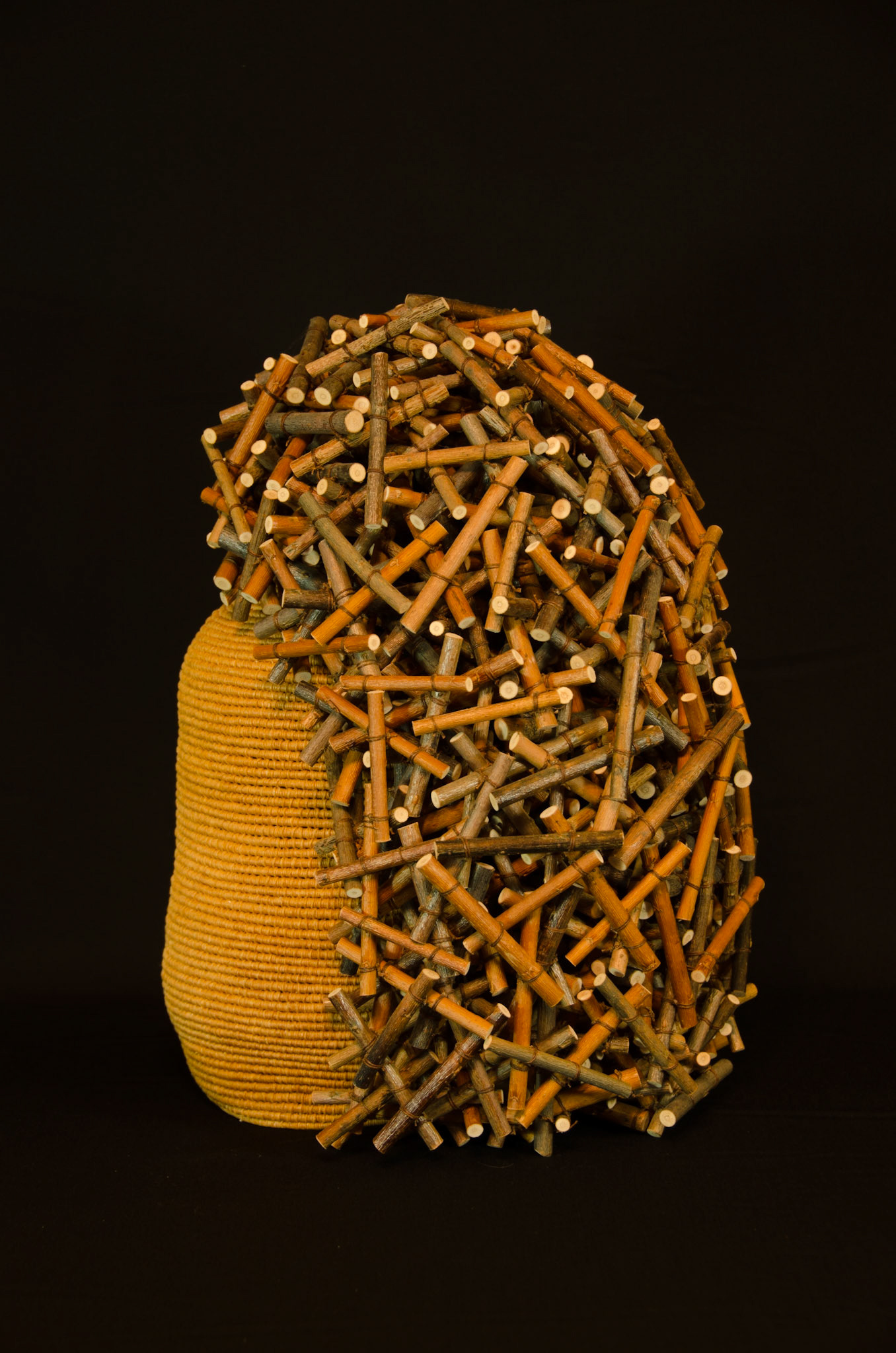 coiled waxed linen and willow