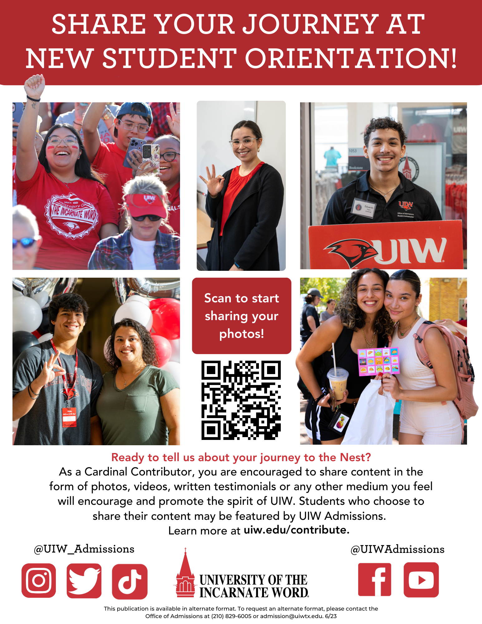 UIW Cardinal Contributor flyer - printed for event