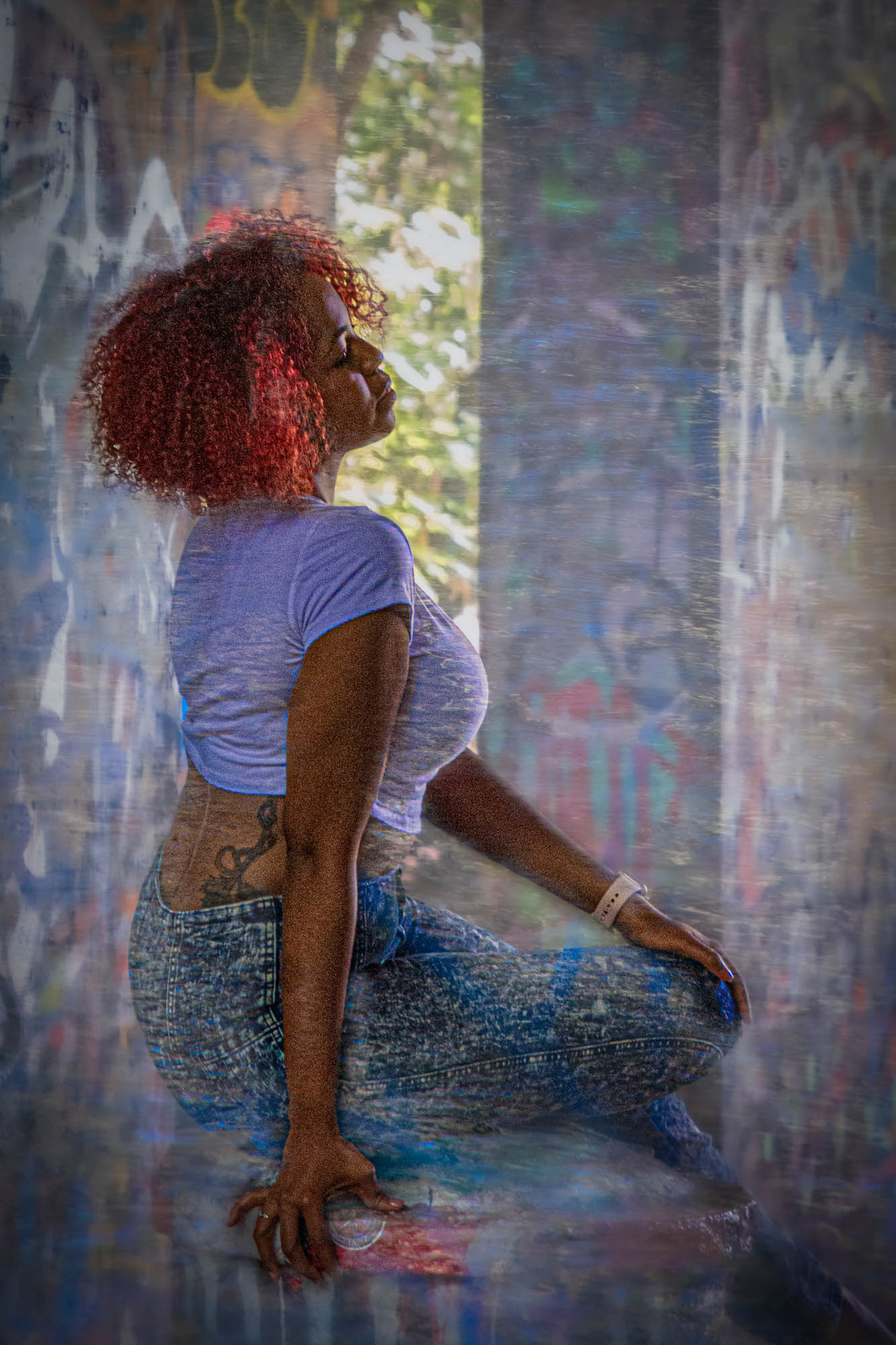 Model at Graffiti Pier Philadelphia