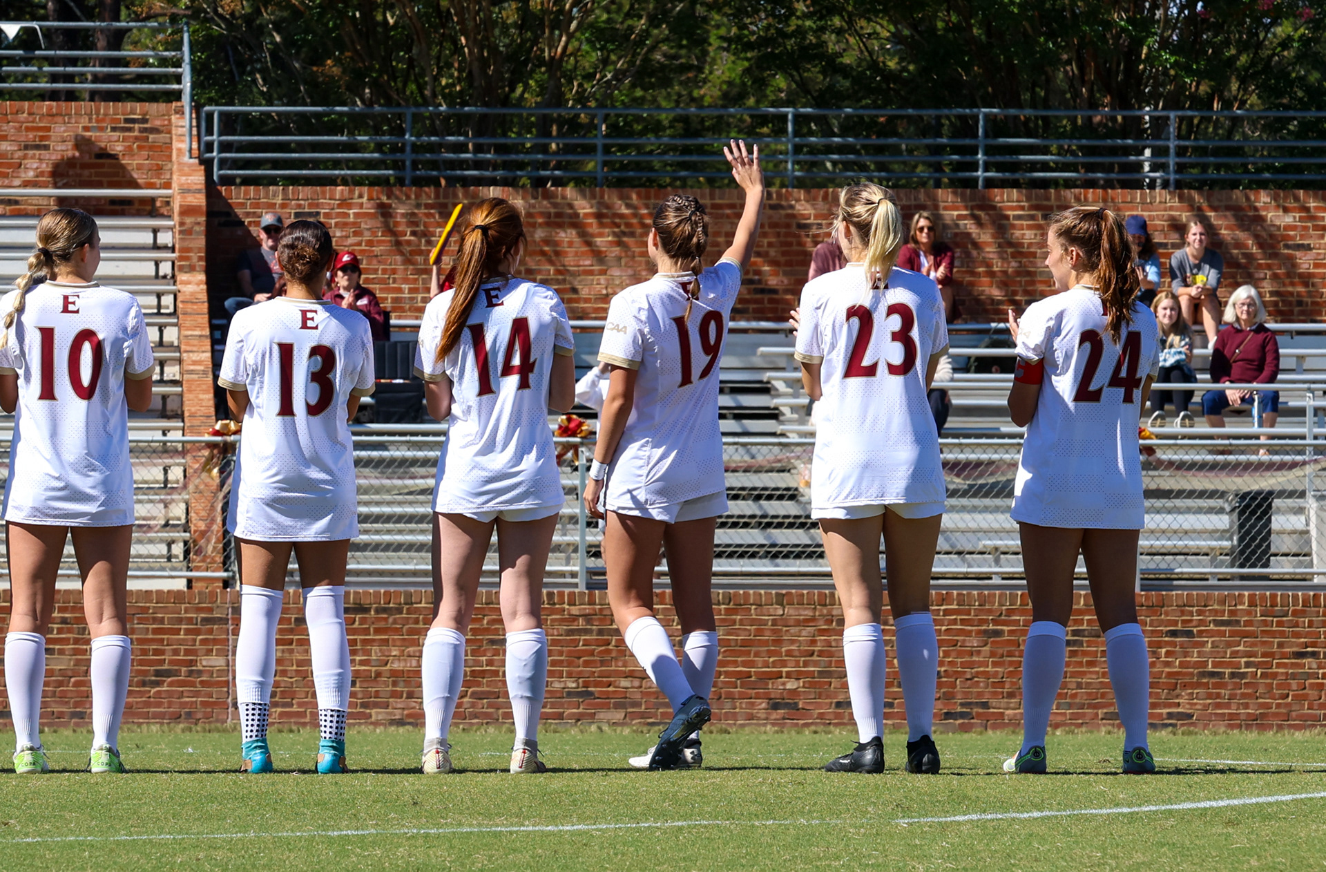 Senior defender Emilia Cappellett is introduced to the crowd at Rudd Field as a starter on Senior Day against Drexel on Oct. 8, 2023. Photo by Jacob Kisamore.