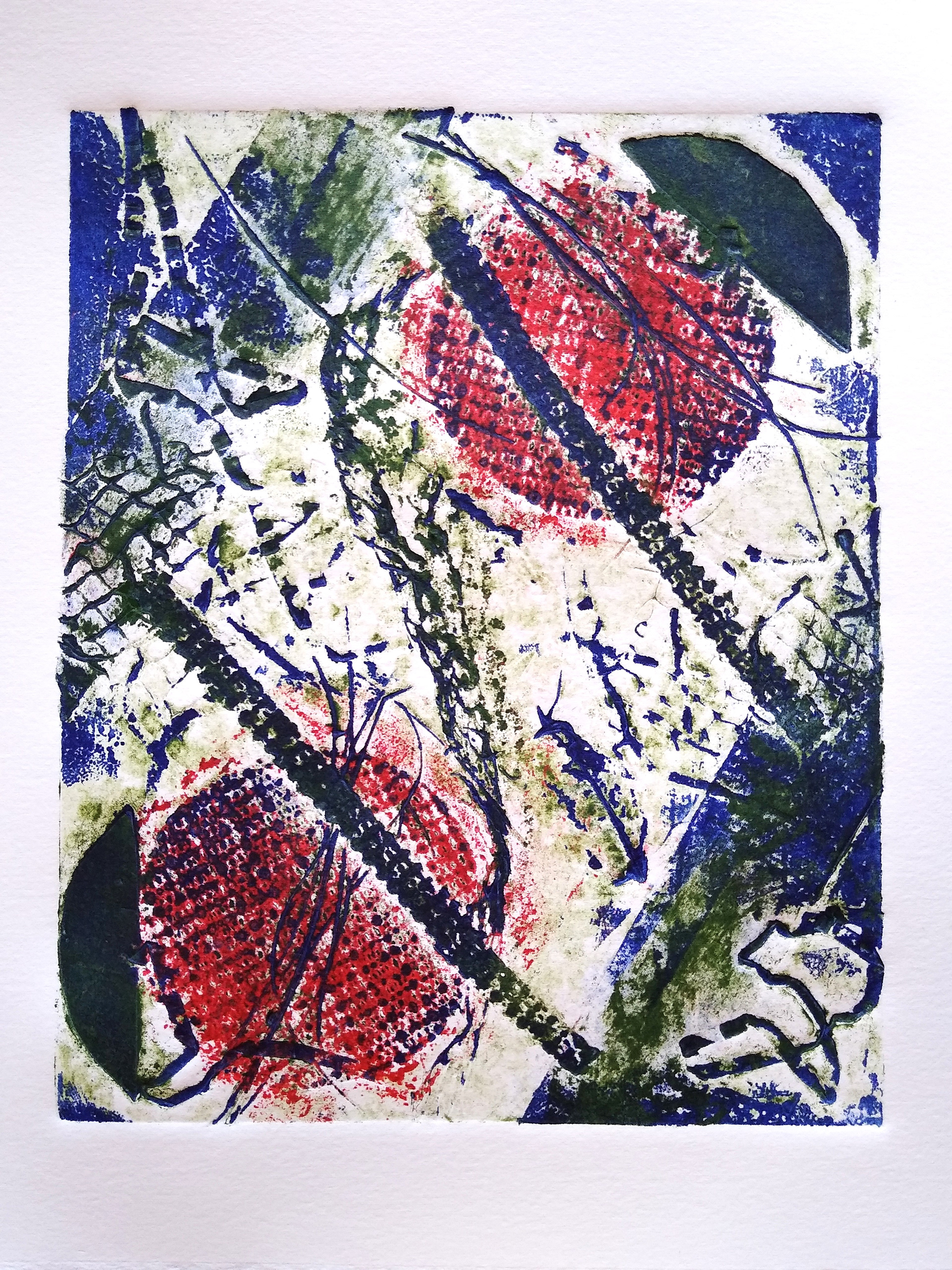 "Before the Fall" 10"W x 12"H, collagraph