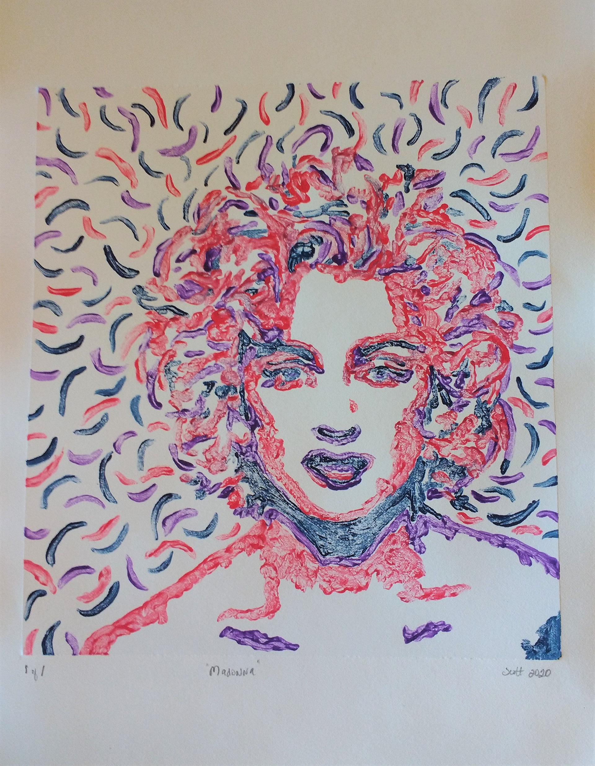 "Madonna" 10"W x 12"H, monotype