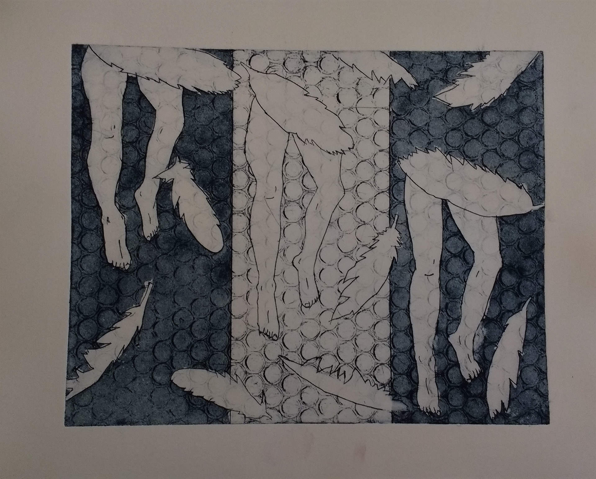 "Icarus" 14"W x 12"H, aquatint
