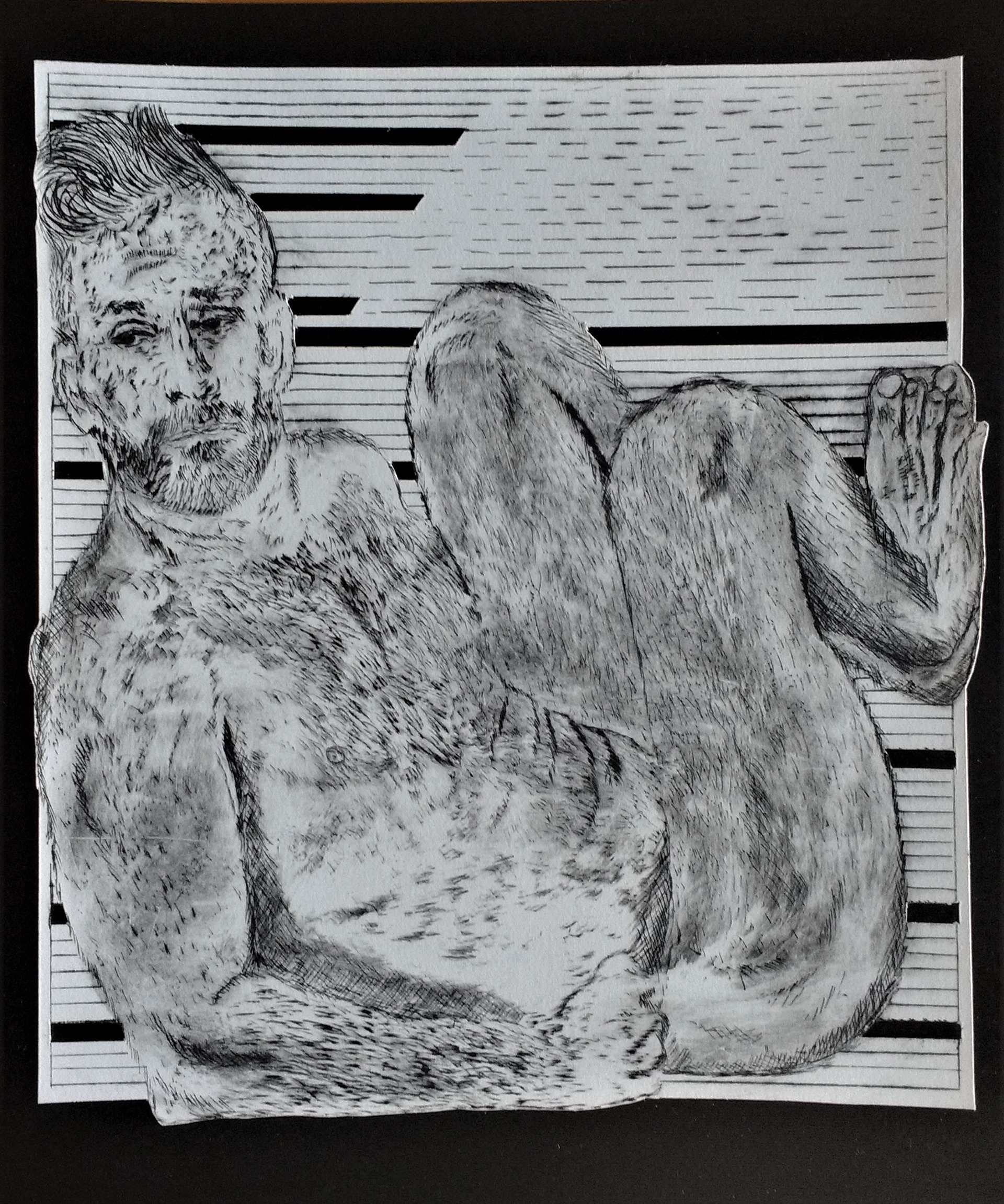 "Out of the Box" 12"W x 18"H, etching