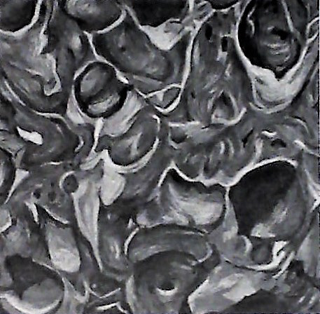 "Volcanic Rock" 12 x 12", graphite
