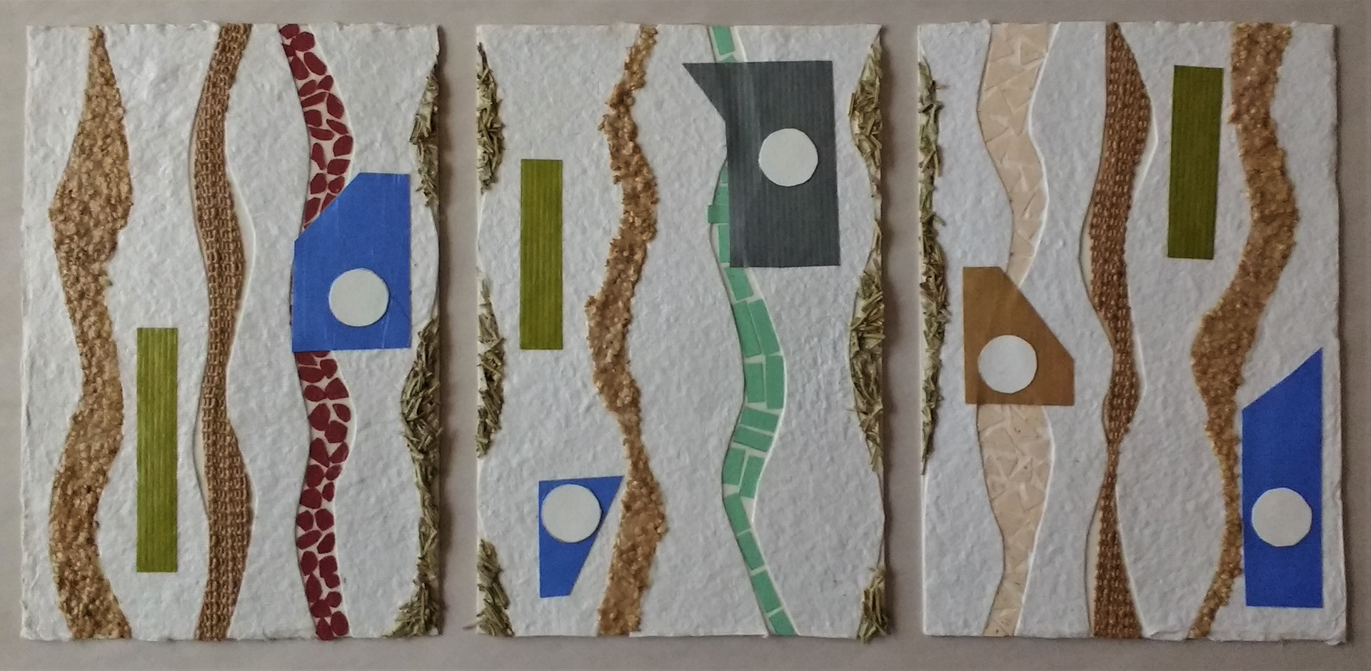 "Before the Collagraph"  24"W x 10"H, paper, seeds