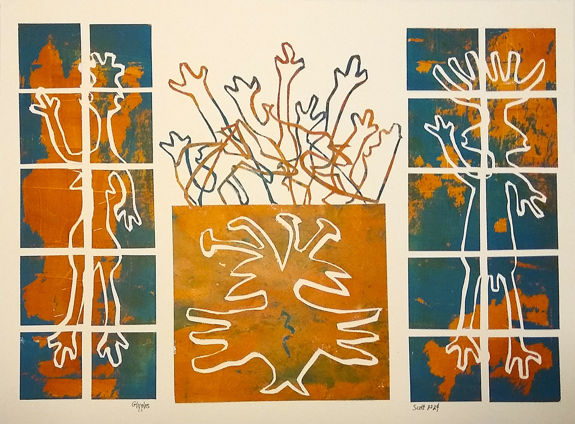 "Glyphs" 18"W x 14"H