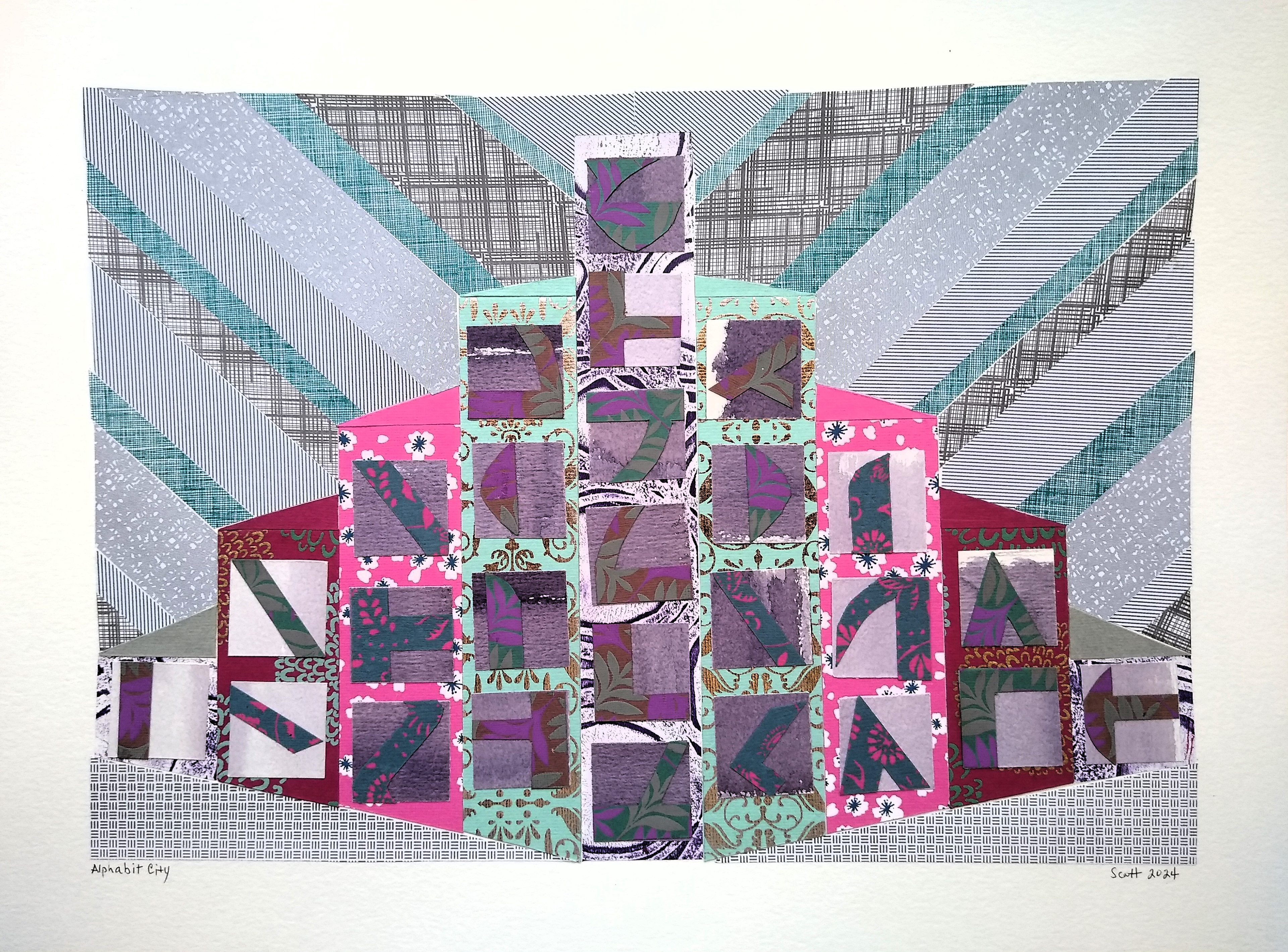 "Alphabit City" 16"W x 12"H