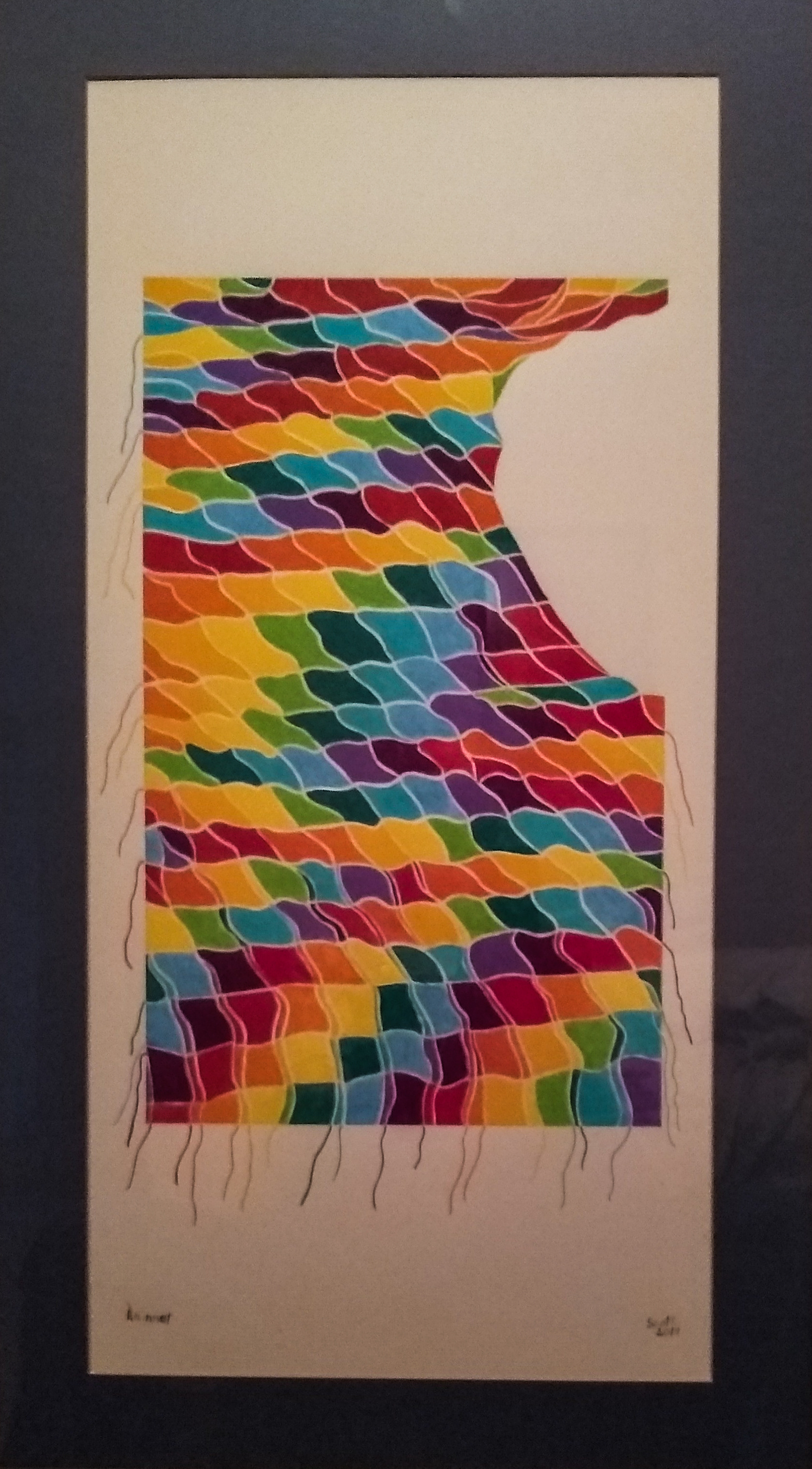 "Rainnet"  14"W x 28"H, colored pencil