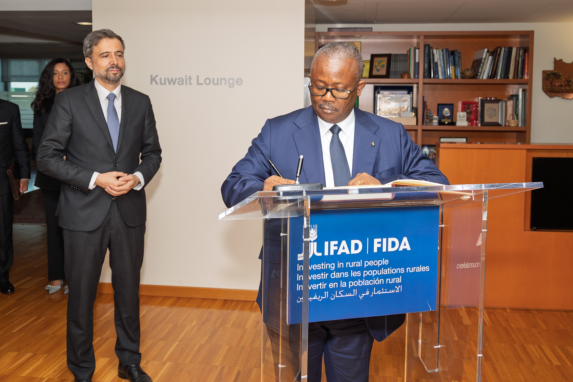 His Excellency Umaro Sissoco Embaló, President of the Republic of Guinea-Bissau and IFAD President Alvaro Lario