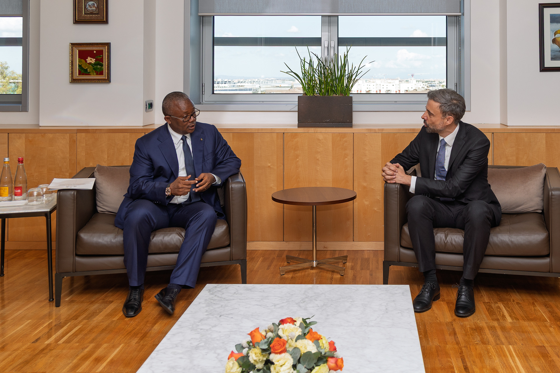 His Excellency Umaro Sissoco Embaló, President of the Republic of Guinea-Bissau and IFAD President Alvaro Lario