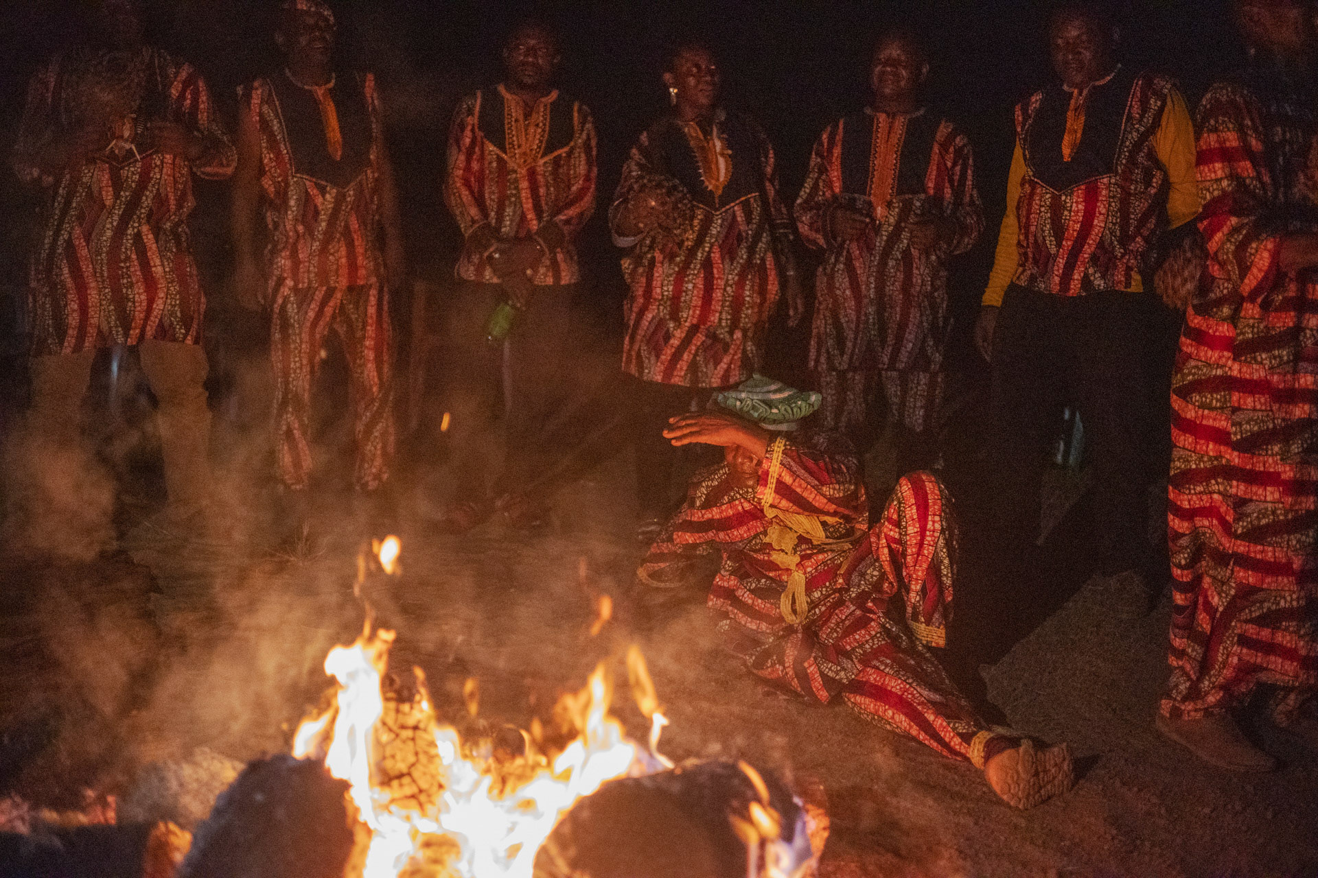 Communion around the fire  of elders - Cameroon 2022