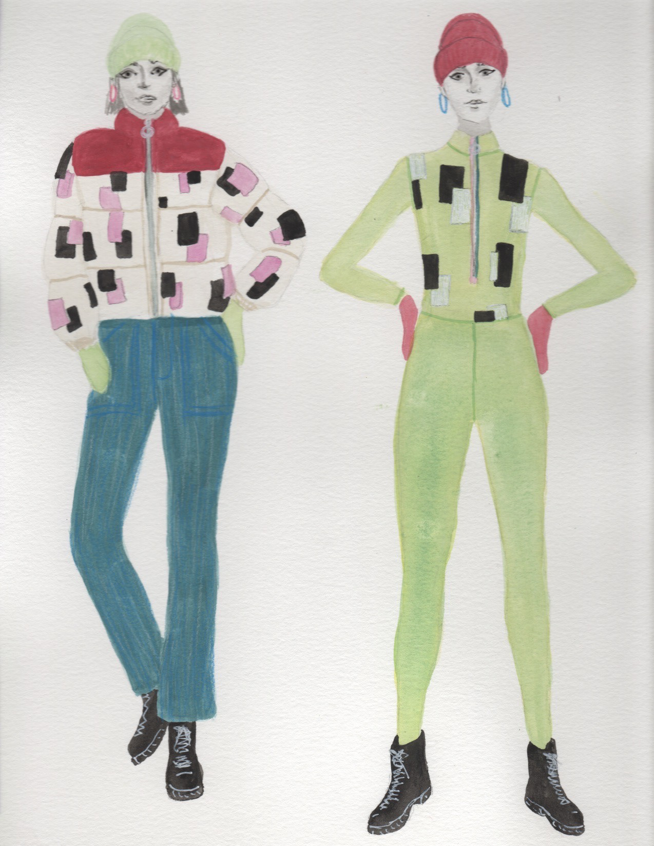 Switzerland Watercolor and Colored Pencil Illustrations