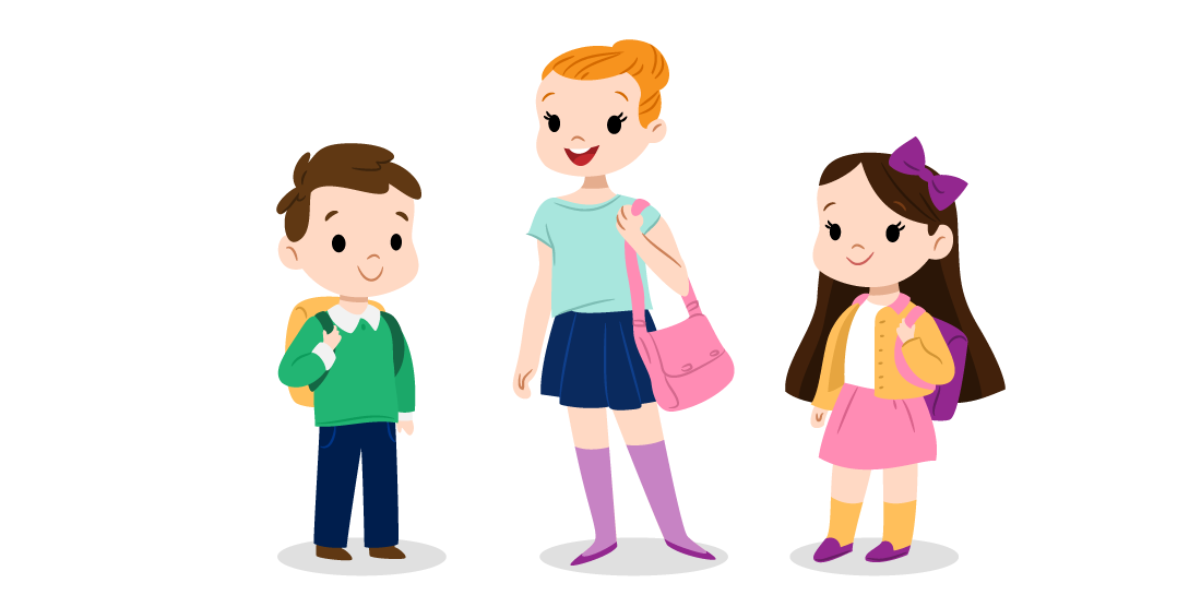 Happy school children