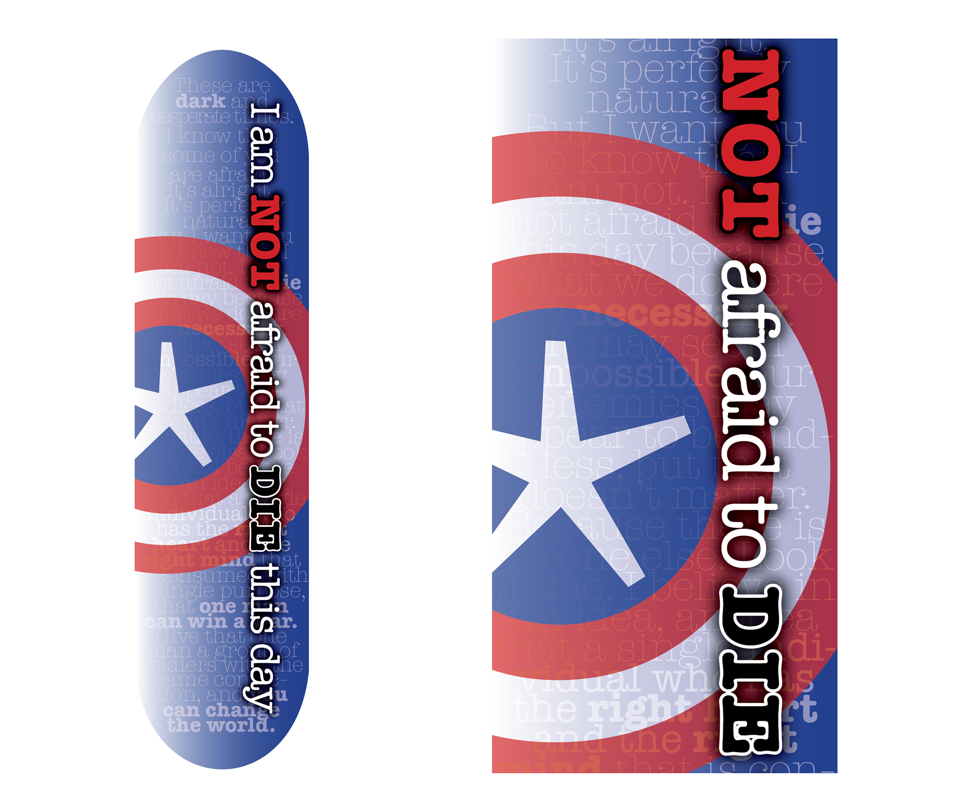 Captain America Skateboard type only Closeup