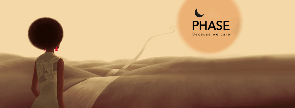 Woman looking into the distance at the Phase App, the Phase App supporting the lonely