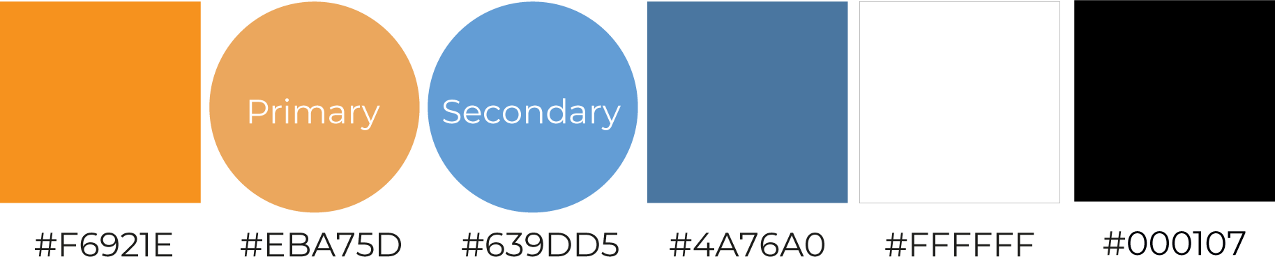 Colour swatches for the app