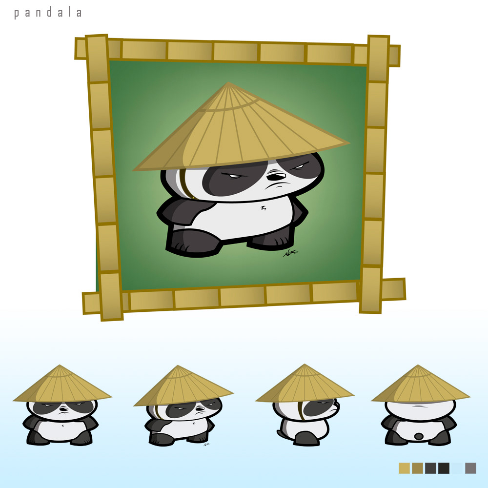 Pandsan Character Turnaround made in Illustrator. 