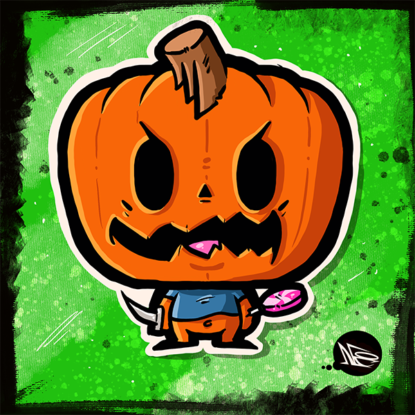 Pumpkin Head made in Procreate. 
