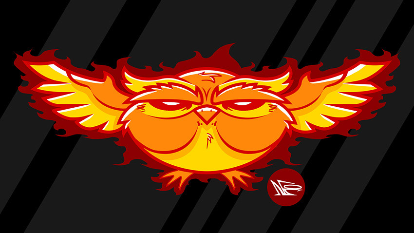 Fire Owl made in Illustrator.