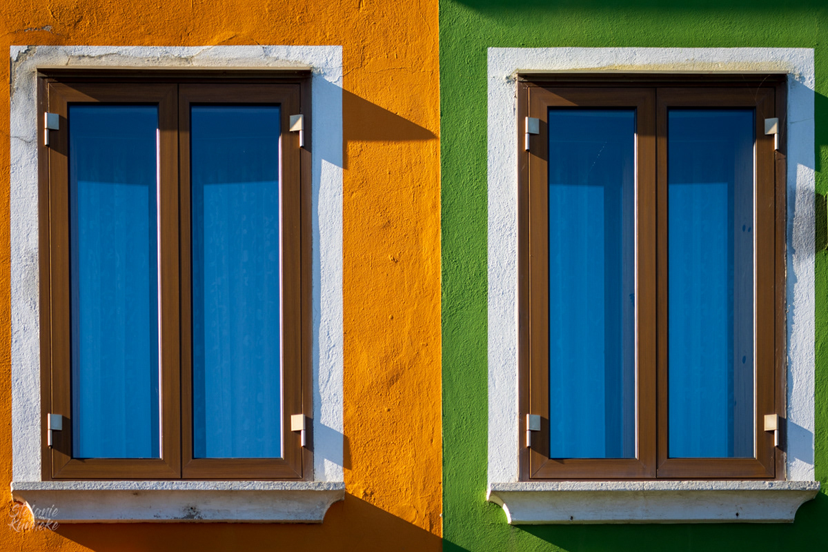 Bunte Fenster auf Burano.