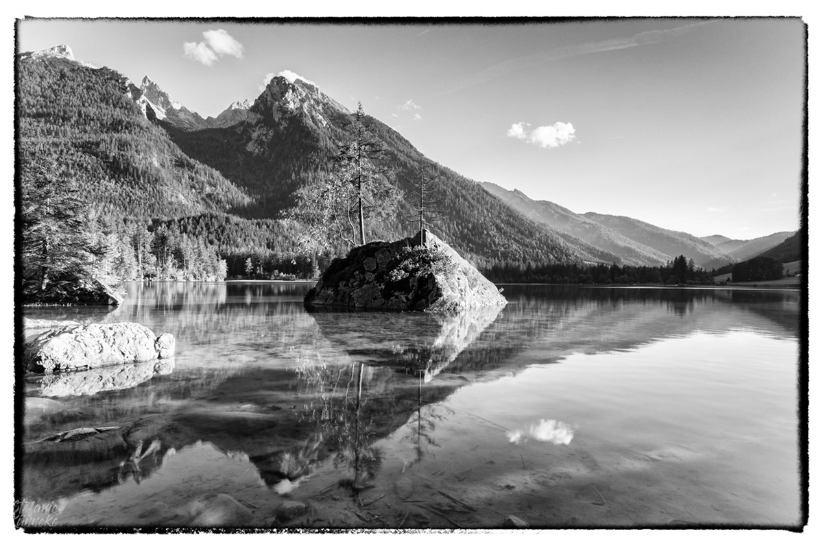 Der Hintersee bei Ramsau - auch in s/w ein tolles Motiv.