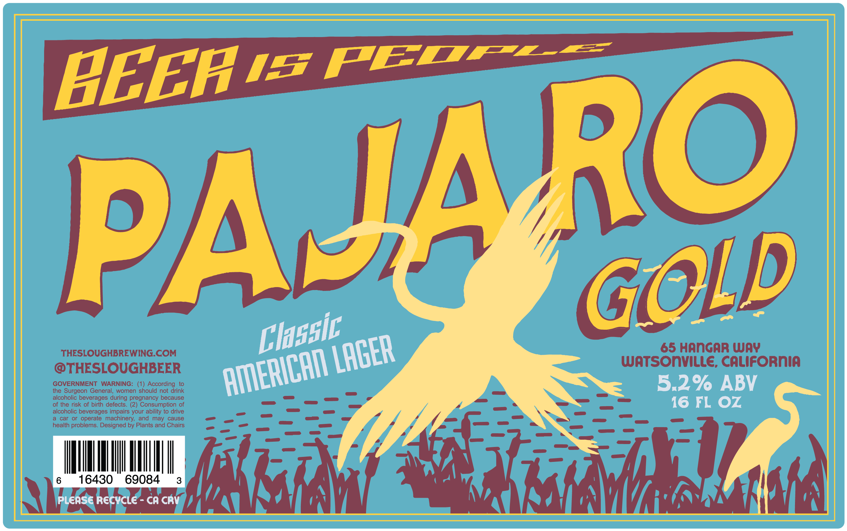 Pajaro Gold American Lager Label, The Slough, hero image