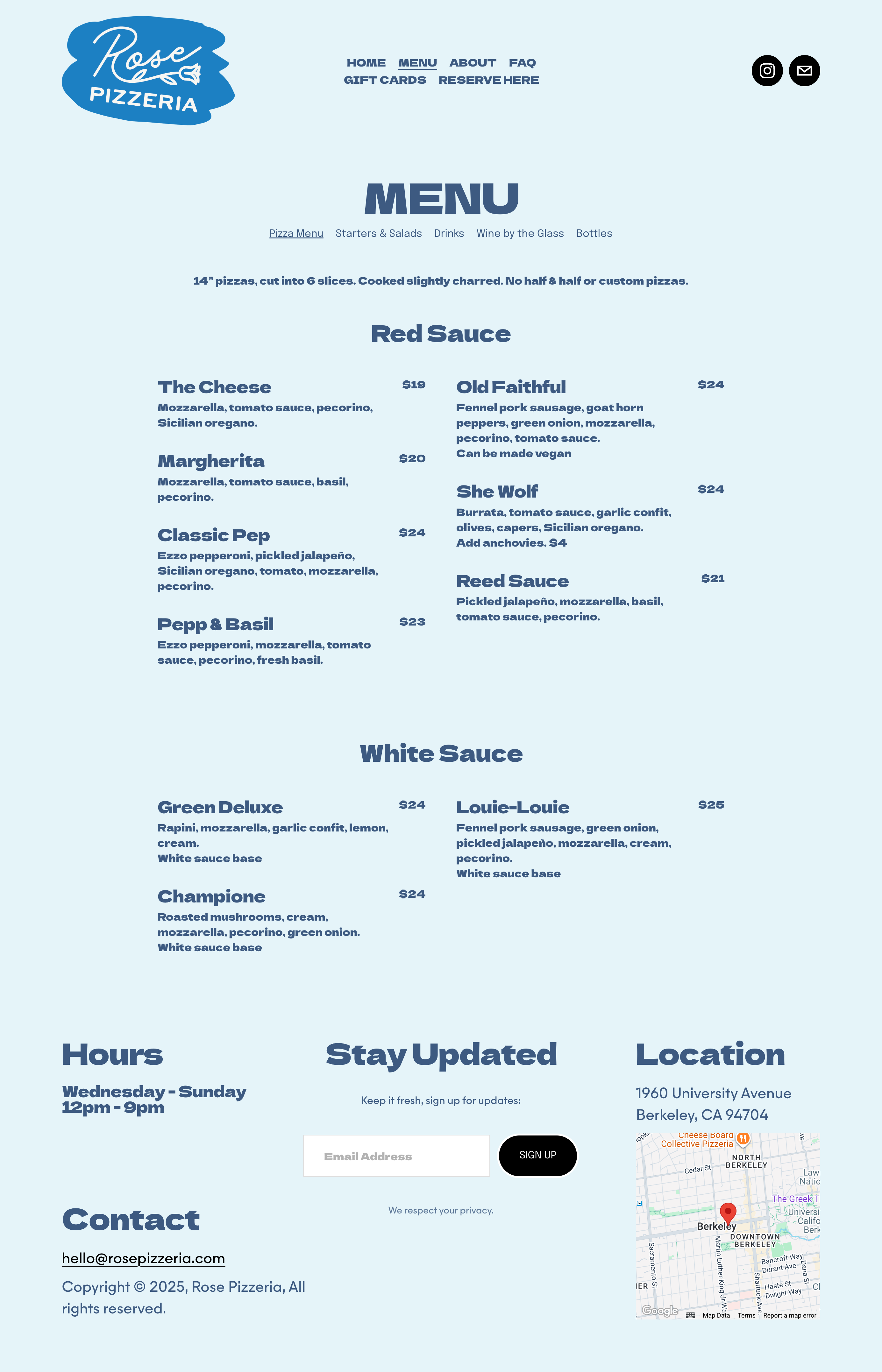 Rose Pizzeria | Website, process image 4 of 6